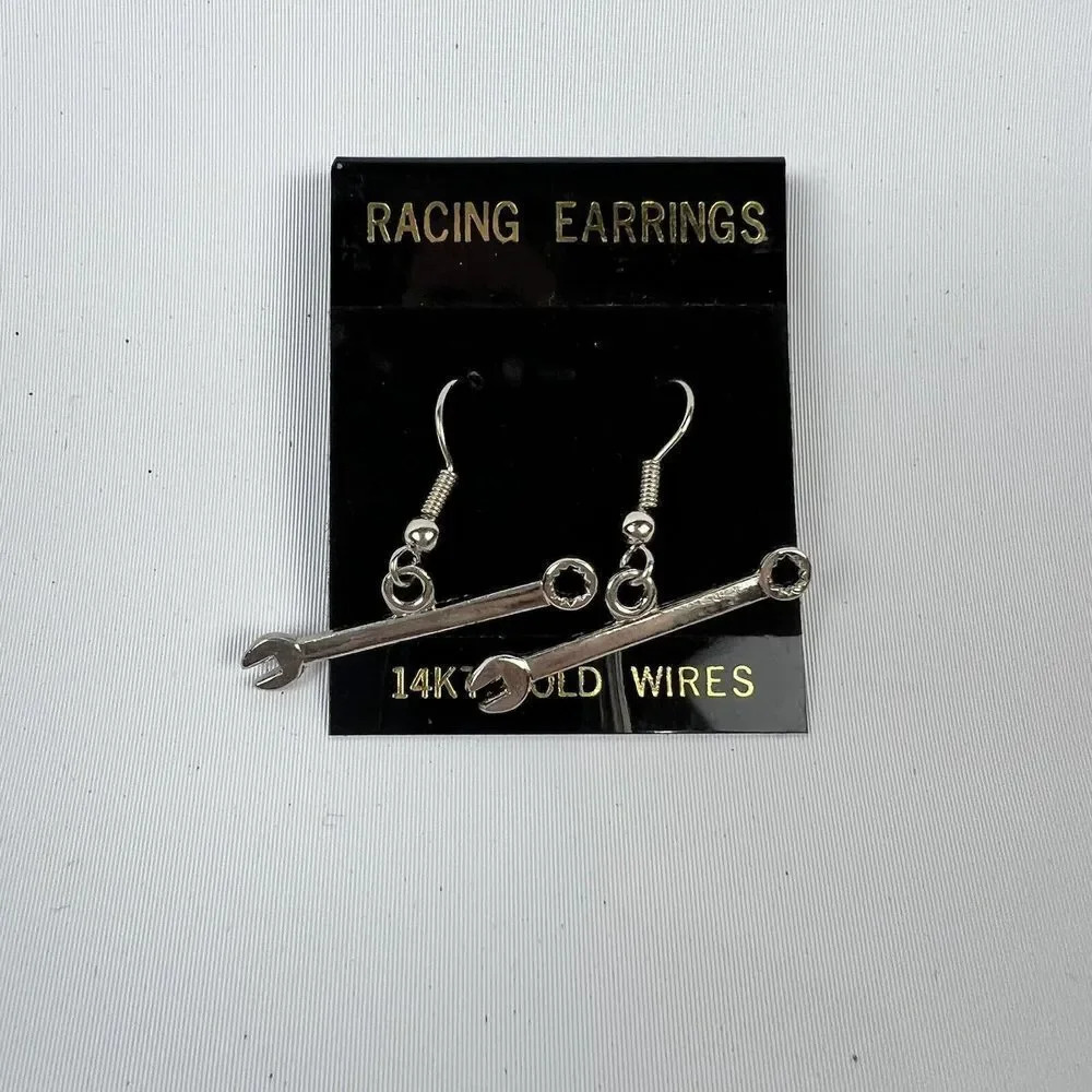 Racing Earrings Wrenches New Old Stock PLEASE READ‎ DESCRIPTION